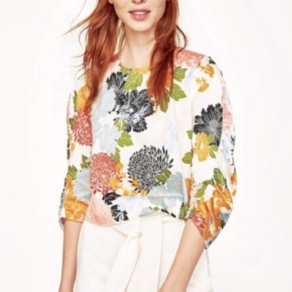 Zara floral cropped top sz XS